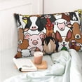 thumbnail image 6 of Kll Doodle Farm Animals Faces Pillow Covers Envelope Closure,Super Soft And Cozy Fuzzy Fleece Pillow Case Cover 16"X24", 6 of 9