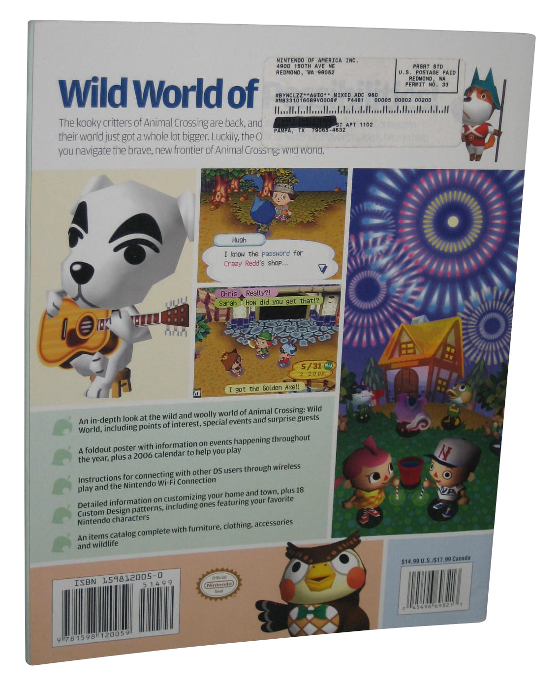 Animal Crossing Wild World Nintendo DS Club Nintendo Flyer / AD Point Card