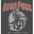 thumbnail image 2 of Junior's Star Wars: The Book of Boba Fett The Legend Lives Distressed  Racerback Tank Top Charcoal Large, 2 of 4