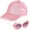 Pink, variant on Girls Baseball Cap  Sunglasses, Glitter Mesh Ponytail Hat Adjustable Trucker Cap Sun Hat for Girls Outdoor