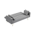 thumbnail image 5 of JERFIT Convertible Sofa Bed with Pillows, Plush Teddy Fabric, 3-Seater Sleeper Couch for Living Room, Modern Gray Futon, 5 of 7