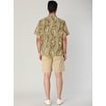 thumbnail image 4 of Unique Bargains Chemise de Plage à Manches Courtes Imprimée Léopard pour Hommes Été Jaune m, 4 of 6