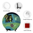 thumbnail image 5 of Lsque Scooby-Doo Pattern Ceramic Decorative Plate Decorative Plates with Display Stand Personalized Porcelain Plate Ceramic Ornaments for Wall Hanging Decoration-8in, 5 of 6