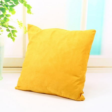 Pillow Case, VGEBY 18 x 18 Solid Suede Nap Soft Decorative Square Throw Pillow Covers Set Cushion Cases Pillowcases for Sofa Bedroom Car Home Decoration, Yellow