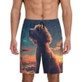 thumbnail image 3 of Lsque Starry Sky Cloud Puppy Mens Sleep Pajama Shorts,Short Pajama Pants, Cotton Ultra-Soft Knit-3X-Large, 3 of 9