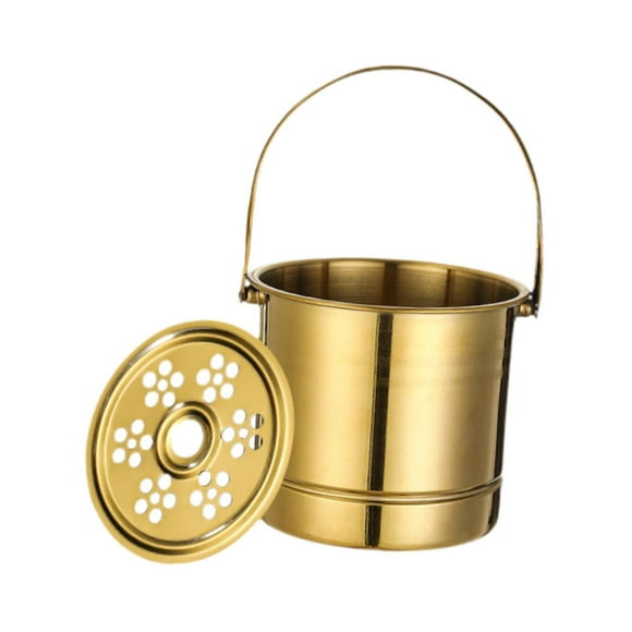 Cubo de hielo de acero inoxidable con asa, cubo de cerveza portátil, recipiente metálico para bebidas, barril de vino helado para barbacoa, picnic, Oro