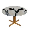 thumbnail image 3 of Orinice Penguins Cute Funny Round Table Cover Stain Resistant Washable Indoor Outdoor Tablecloth Kitchen Dining Wedding Parties Picnic Camping 100% Polyester Fiber 42-46, 3 of 8