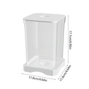 Small Fish Tank, 0.5 Gallon Acrylic Aquarium Starter Kits with 2 PCS Plastic Aquatic Plants, Betta Fish Tank for Shrimp Guppy Jellyfish Goldfish Beta, Room Decor Desktop