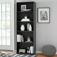 thumbnail image 6 of Mainstays 5-Shelf Bookcase with Adjustable Shelves, True Black Oak, 6 of 11