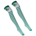 thumbnail image 6 of ZPAQI Irish Saint Patricks Day Thigh High Stockings Green Shamrock Clover Striped Print Over Knee Long Socks Festival Tights, 6 of 21