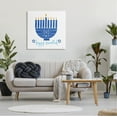 thumbnail image 2 of Happy Hanukkah Patterned Blue Menorah Holiday Graphic Art Gallery Wrapped Canvas Print Wall Art, 2 of 7