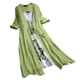 thumbnail image 1 of Gibobby Vestido Causal para Mujer de Verano Vestido estampado Dos piezas Vintage Boho Manga Encaje Floral 3/4 O-cuello Mujer Vestido de mujer(Verde,3XL), 1 of 5
