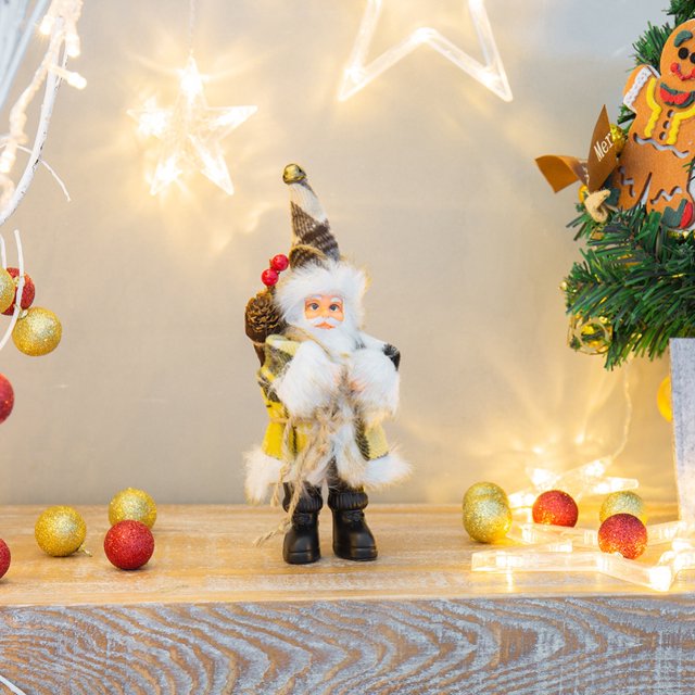 Árboles De Navidad Lindo Muñeco De Papá Noel De Navidad Decoración De Juguetes Para El Hogar Para Estanterías Ventanas Coches Cateissary HA043951-03