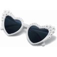 thumbnail image 1 of Bridal Pearl Love Heart Sunglasses for Women, Bachelorette Party Glasses, Wedding Bridesmaid Bride Sunglasses, 1 of 5