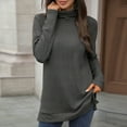 thumbnail image 4 of Ounisa Womens Sweaters Fall Fashion 2025 Casual Loose Turtleneck Batwing Long Sleeve Knit Sweater Pullover Tops, 4 of 7