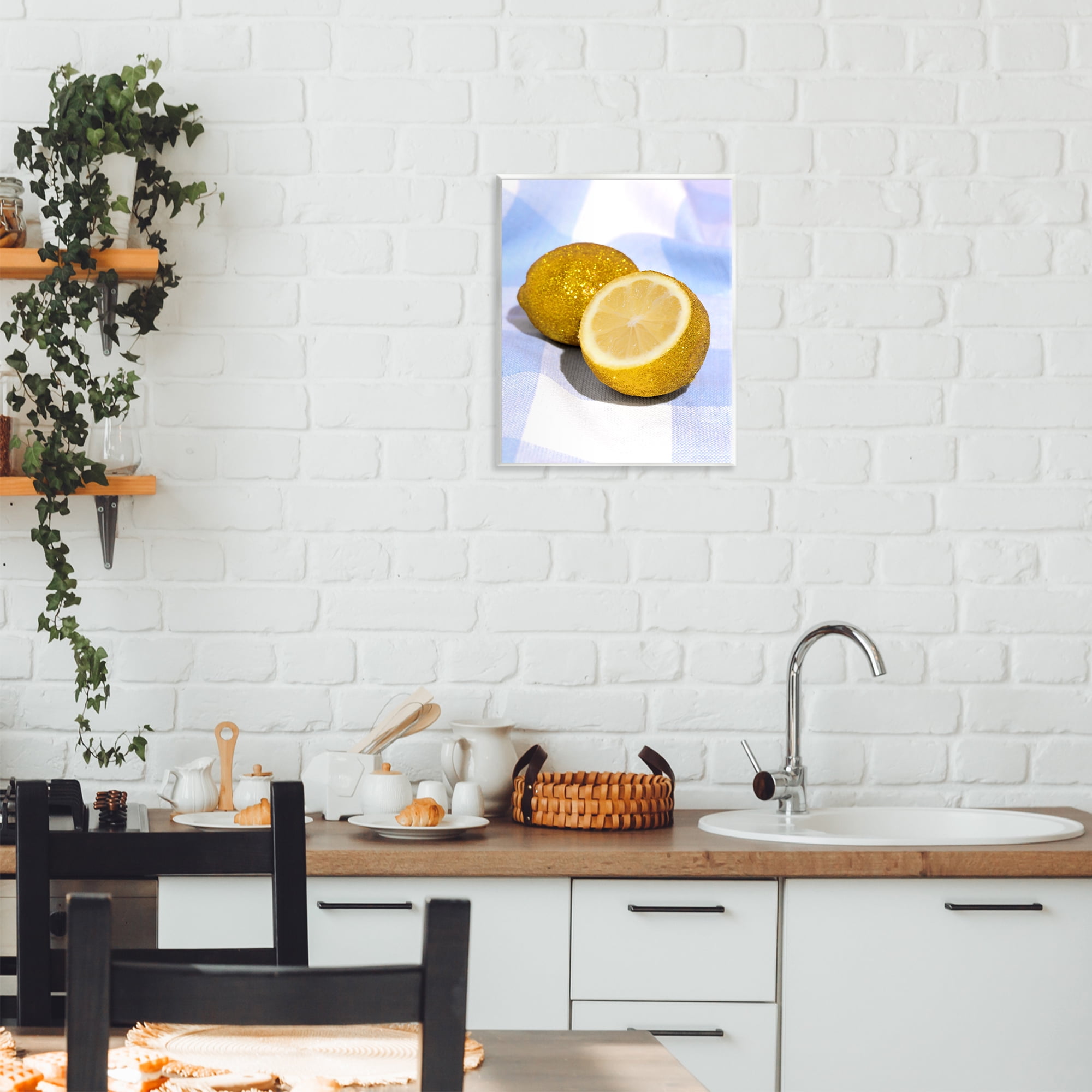 Stupell Industries Glimmer Lemon on Blue Wall Plaque Art, design by LISH Creative