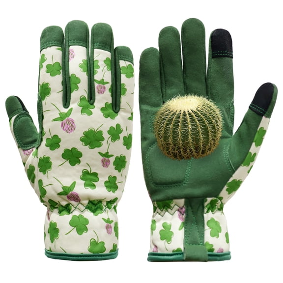 Circles Lady's garden gloves, patterned gloves, slip-resistant and breathable lightweight work gloves, suitable for garden work (1 pair)