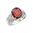 thumbnail image 4 of RYLOS Rings for Women 14K White Gold Ring 12X10MM Gemstone &  Diamonds Great Ring for Middle or Pointer Finger January Garnet Size 8, 4 of 8