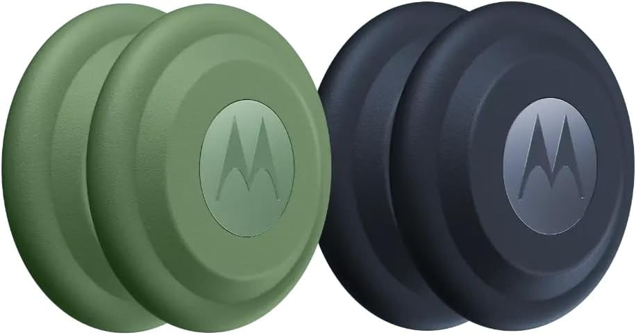 Moto Tag XT2445-1 Battery Powered Item Finder, 4-Pack - 2X Blue, 2X Green