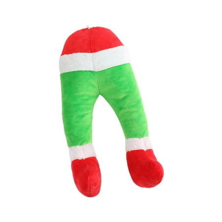 

Xiaoluokaixin Christmas Elf Body Decorations Santa Pose-able Plush Legs for Tree