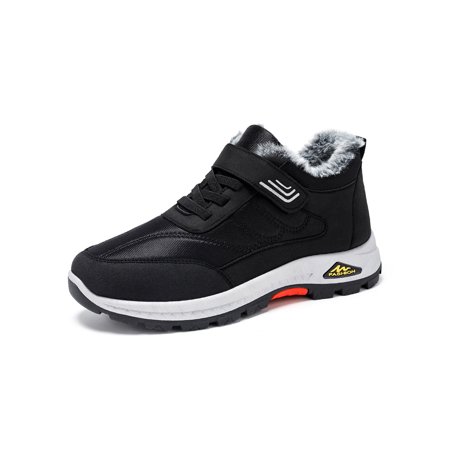 

Harsuny Mens Hiking Shoe Non-slip Casual Shoes Platform Sneakers Outdoor Breathable Warm Trainers Comfort Athletic Sneaker Black 8