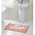 thumbnail image 5 of VCNY Home So Fresh Pom Pom Typography Blush Polyester Bath Rug, 24" x 60", 5 of 5