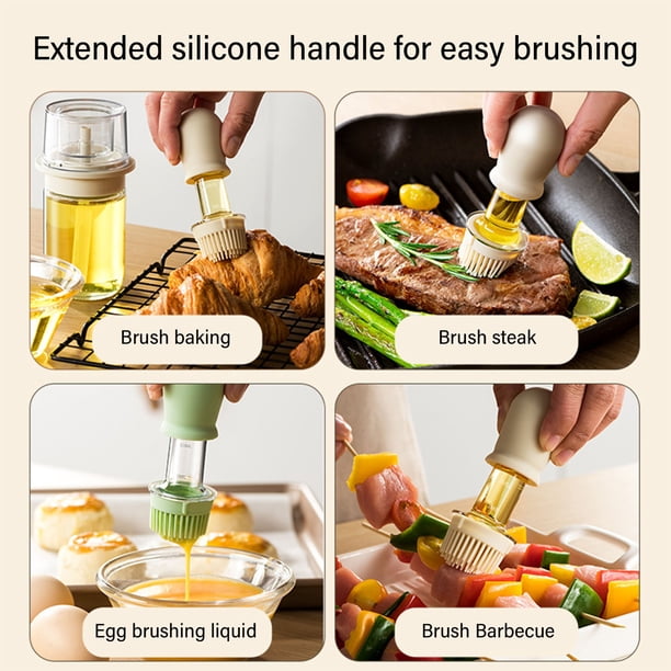 Distributeur d'Huile pour Cuisine, Bouteille Distributrice d'Huile pour Cuisine, Distributeur d'Huile 2 en 1, Bouteille Distributrice d'Huile de Cuisson