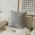 thumbnail image 2 of Ksopiavobs Set of 2 Decorative Pillows Covers for Couch Striped Velvet Sofa Pillow Covers 40x40cm, 16 x 16 Inch, Light Grey, 2 of 6