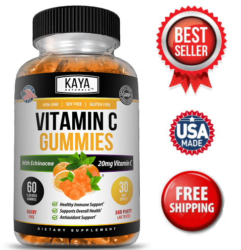 Kaya Naturals Immune Support Gummies Supplement, Zinc, Vitamin C & Echinacea