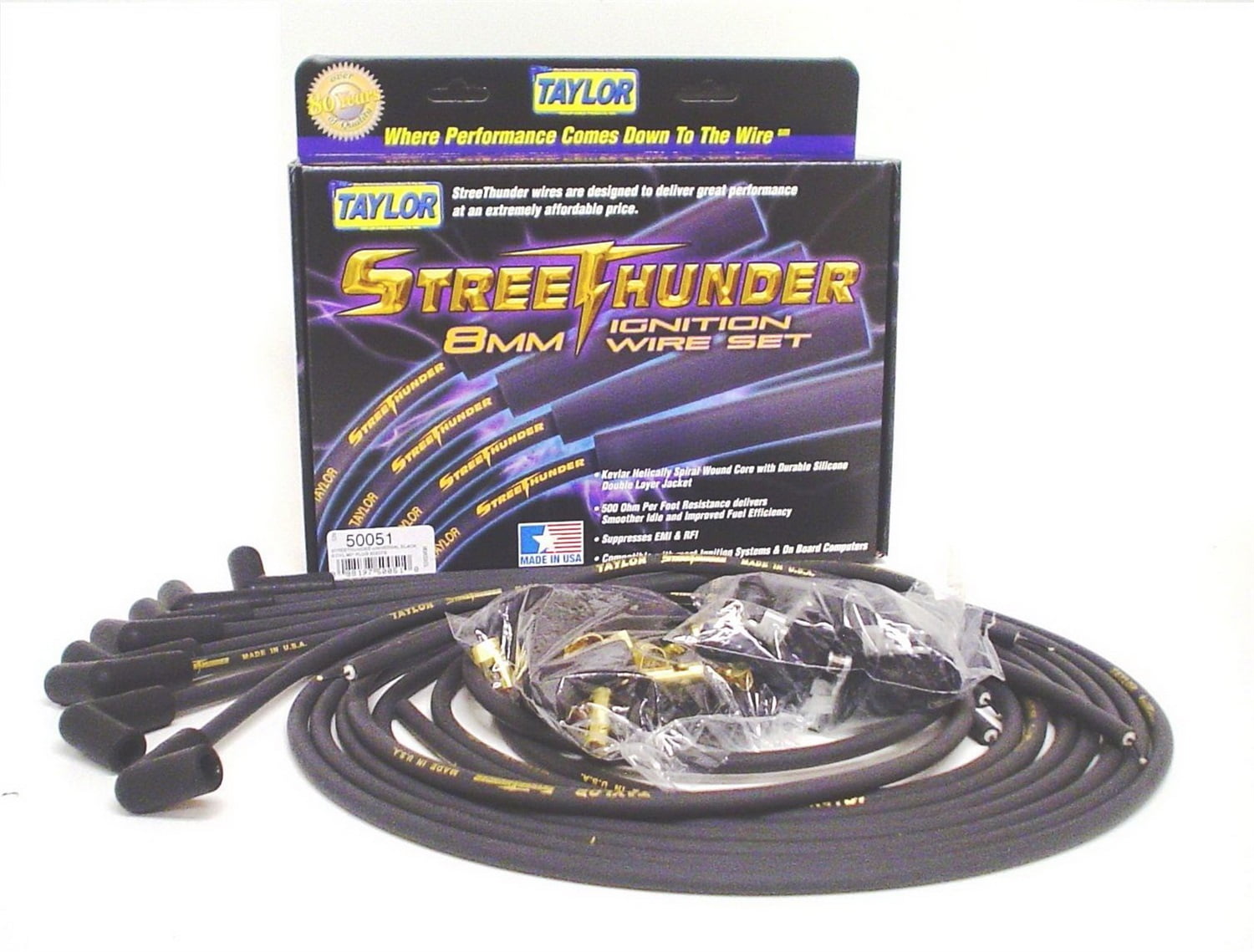 Taylor Cable 72600 Spiro-Pro Blue Spark Plug Wire Set 