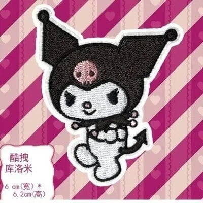 Parche bordado de Anime Sanrio Hello Kitty My Melody Kuromi Cinnamoroll para planchar ropa, accesorios de costura, parches