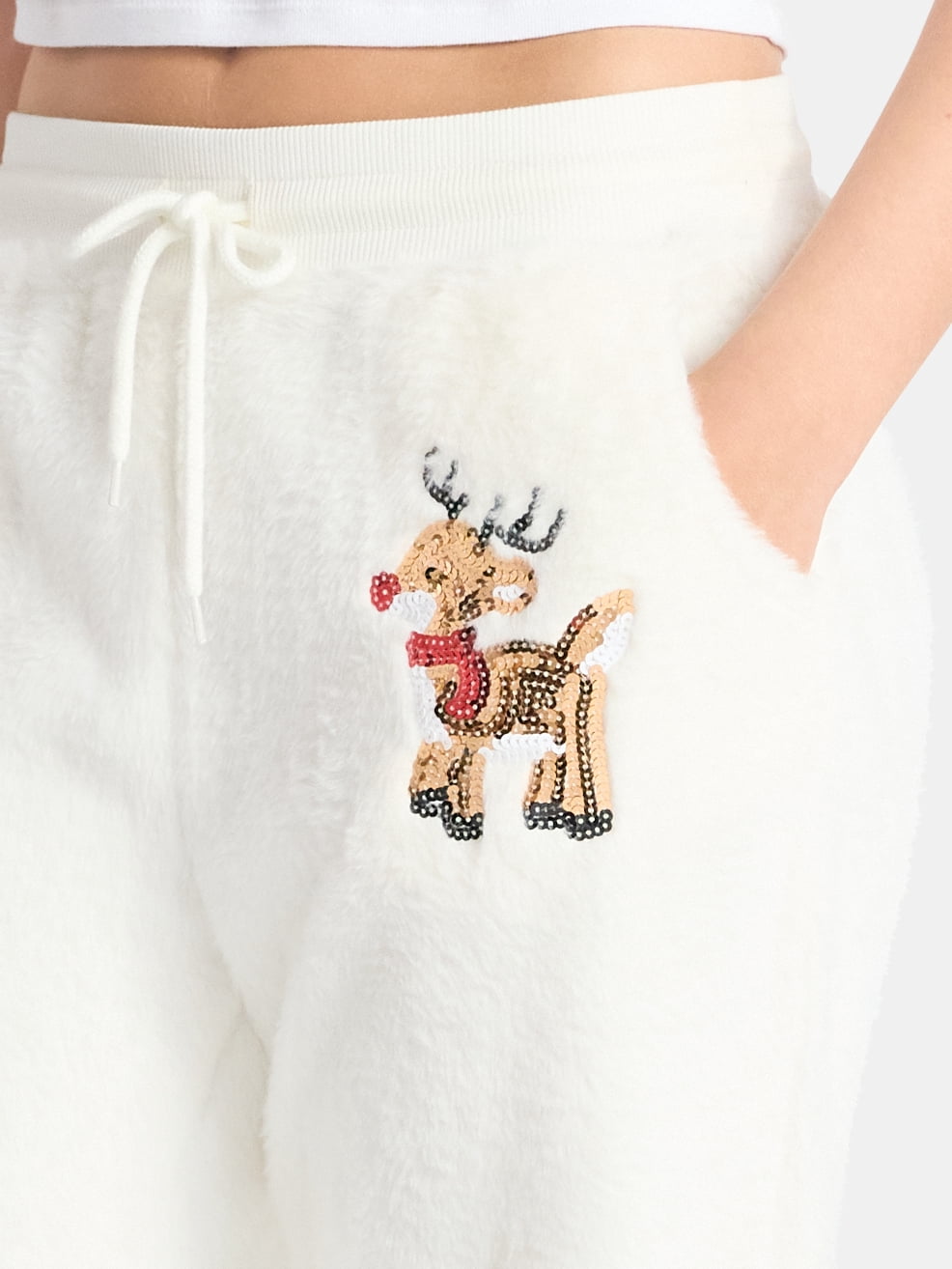 No Boundaries Christmas Plush Pants, 30'' Inseam, Women's, & Women's Plus