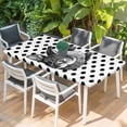 thumbnail image 2 of Black Easter Table Cloths for 3 Foot Rectangle Tables, Spring Country Cute Bunny Polka Dot Patio Waterproof Elastic Fitted Tablecloths, Washable Rectangular Table Cover for Camping, 2 of 8