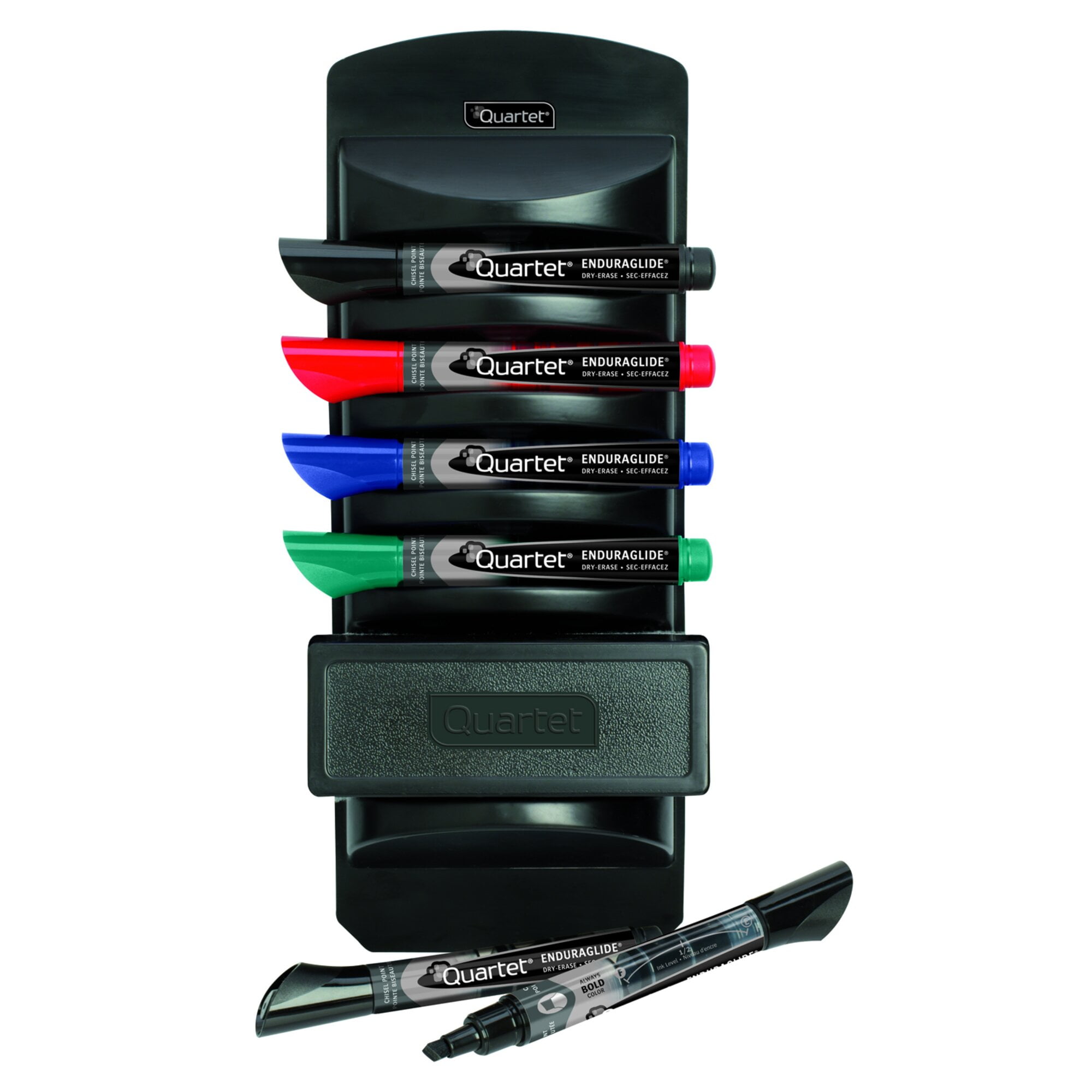 Quartet EnduraGlide DryErase Kit, Caddy, Chisel Tip DryErase Markers