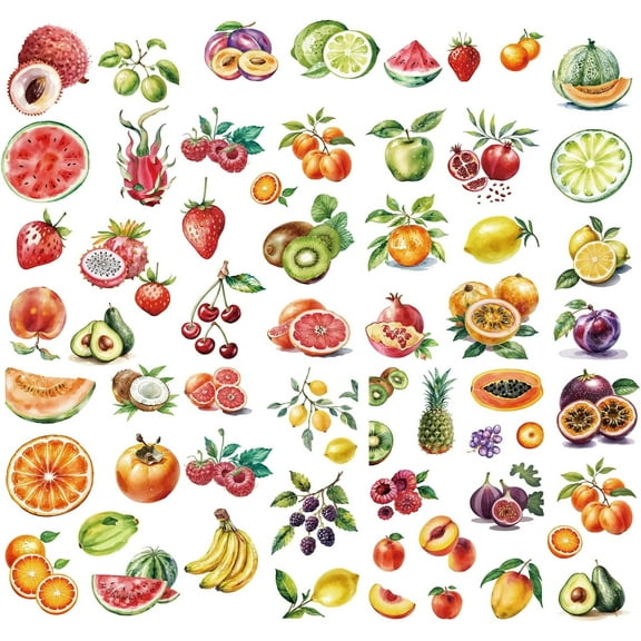 8 Sheets Fruit Wall Stickers Watermelon Window Stickers PVC Waterproof Self Adhesive Wall Decals Removable