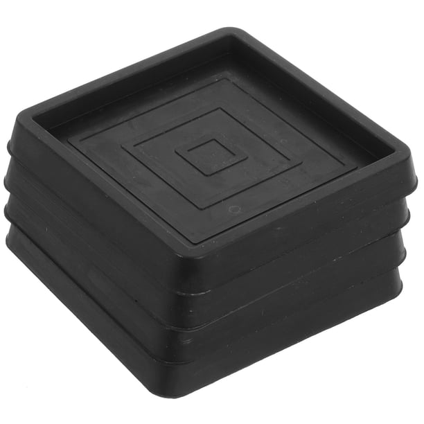GOOHOCHY 4 posavasos cuadrados de goma para muebles, almohadillas antideslizantes para patas de sillas y ruedas.