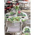 thumbnail image 4 of Outdoor Tablecloth with Umbrella Hole and Zipper, St. Patrick's Day Round Table Cloth 60 Inch Waterproof Tablecloth, Green Truck Clovers Floral Butterfly Wood Picnic Table Cover for Patio Camping, 4 of 7