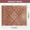thumbnail image 5 of 8'x10' Area Rugs for Living Room, Machine Washable Non-Slip Carpet, Soft Faux Wool Low Pile Moroccan Farmhouse Western Rug, Reddish Brown, 5 of 6