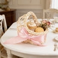 thumbnail image 5 of Flower Basket Wicker Basket Rattan Cradle Mini Woven Flower Candy Doll Centerpiece for Party Favors Rustic Decor, 5 of 6