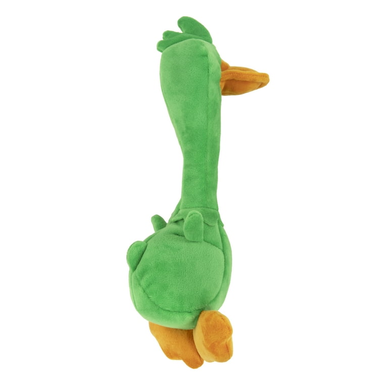 TrustyPup Tough N Fun Long Neck Duck Durable Plush Squeaker Dog Toy with Chew Guard Technology Green Large 3 Pack