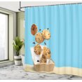 thumbnail image 4 of Ambesonne Brown and Blue Shower Curtain, Falling Cookies Box, 69"Wx70"L, Seafoam and Dark Mustard, 4 of 4