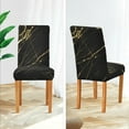 thumbnail image 4 of Black Gold Marble Giltter Dining Room Chair Covers Gold Line Stretch Chair Slipcovers Removable Super Fit Kitchen Seat Protector for Wedding Party Hotel Ceremony 4pcs, 4 of 6