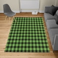 thumbnail image 2 of Plaid Turkish Area Rug, Lumberjack Fashion Buffalo Checks Pattern Retro Style Grid Composition, Carpet for Living Room Decor with Distressed Look, 6.6' X 9.6', Shamrock Green and Black, by Ambesonne, 2 of 4
