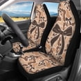thumbnail image 2 of HUISEFOR 4 Pcs Camo Bow Car Seat Cover Set All-Season Protection Soft Anti Slip, Stretch Polyester Fabric Cover, Front Rear Seat Protectors, Fits for Vehicle Cars SUV, 2 of 6
