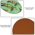 thumbnail image 5 of Turtle 6PCS Round Microfiber Leather Table Coasters Set, 11x11 cm/4.3x4.3 in, Drink Coaster Mats for Home and Kitchen Use, 5 of 6