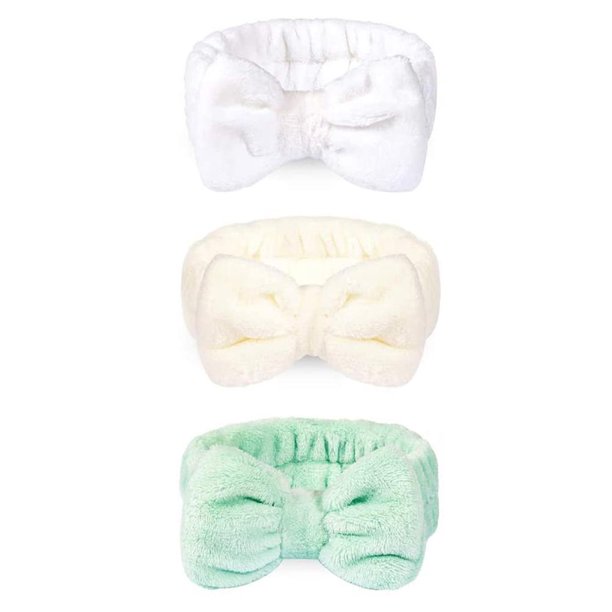 Bandas Para El Pelo Con Lazo De Spa, Diademas De Maquillaje Facial, Diadema De Ducha Para Lavado De Cara Para Mujeres Y Niñas,3 Piezas Yuarrent OD014374-02