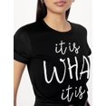 thumbnail image 1 of it is What it is Letter Graphic Fashion Sports , Short Sleeve Casual T-Shirt Top, Women's activewear Tee For adult, Men, Women, Teen, Teenager, adolescent, Youth, 1 of 6