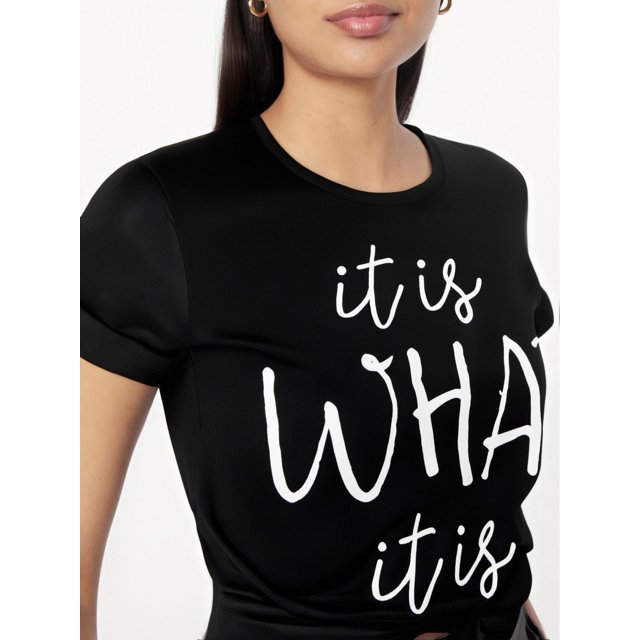 it is What it is Letter Graphic Fashion Sports , Short Sleeve Casual T-Shirt Top, Women's activewear Tee For adult, Men, Women, Teen, Teenager, adolescent, Youth