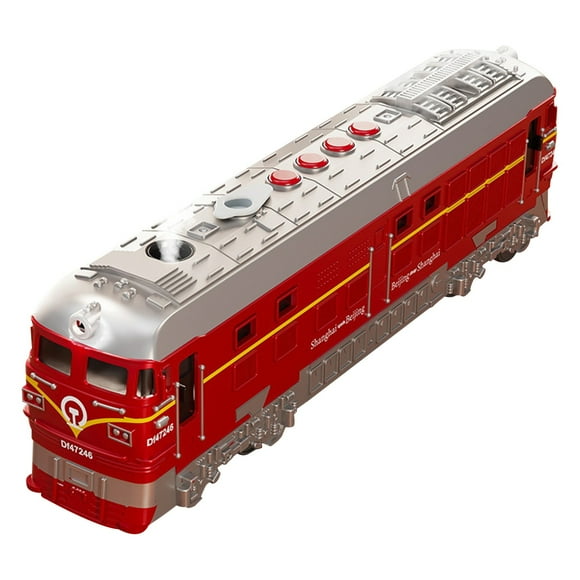 Classic Style Steam Train Toy with Spray Mist & Light, Inertial Pull Back Locomotive Model, Nostalgic Rail Car for Christmas Stocking Stuffers And Birthday Gifts