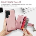 thumbnail image 4 of Feishell for Samsung Galaxy S24 Ultra Back Cover with Magnetic Detachable Card Pocket,Shockproof Protective PU Leather 2-In-1 Magnetic Buckle ID Credit Card Slots Phone Case,Pink, 4 of 6